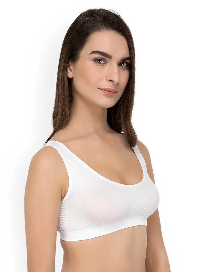 ليس اند مي  Laceandme White Solid Non-Wired Non Padded Bralette Bra 4384
